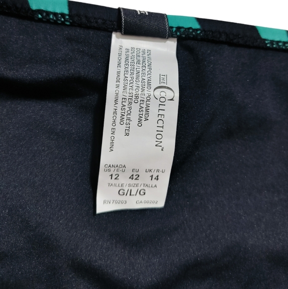 The collection animal print green black swimsuit bikini bottom size L - Picture 4 of 11